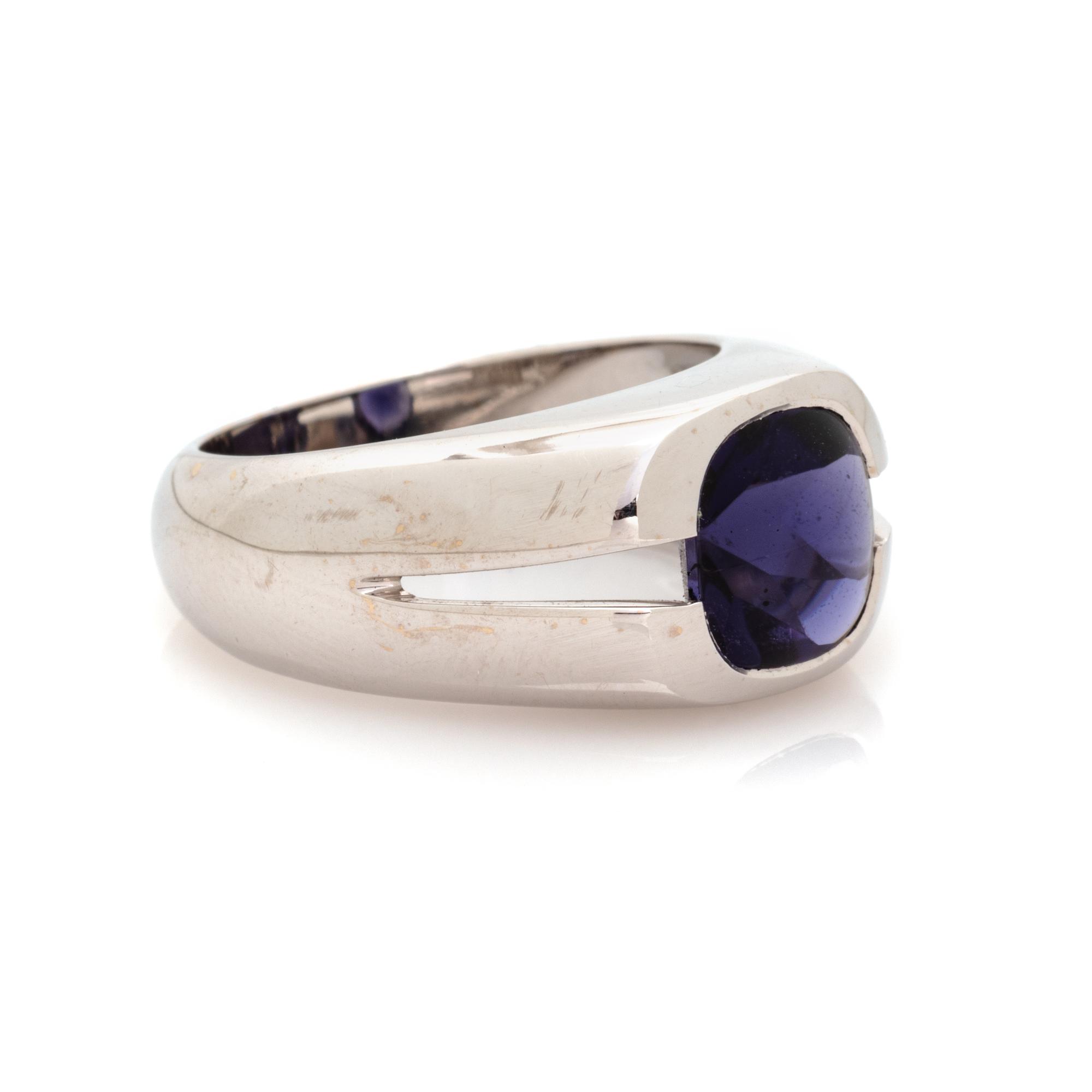 TIFFANY & CO., WHITE GOLD AND IOLITE RING