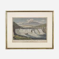 [Prints] [New York] Davies, Tho(ma)s. A North West View of the Chohoes, or Great Cataract of the Mohank River, in the Province of New York in North America