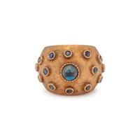 YELLOW GOLD AND SAPPHIRE RING