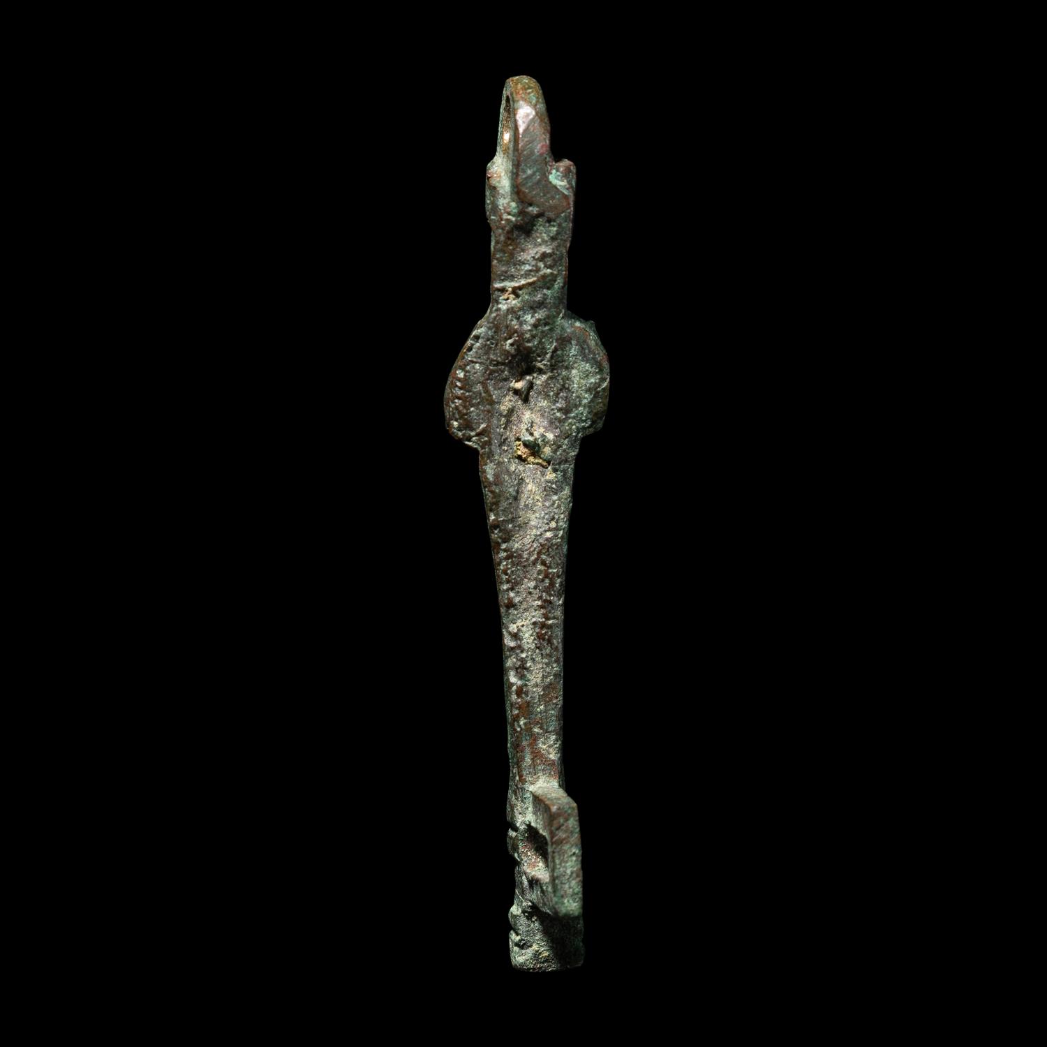 A Roman Bronze Key in the form of a Herm