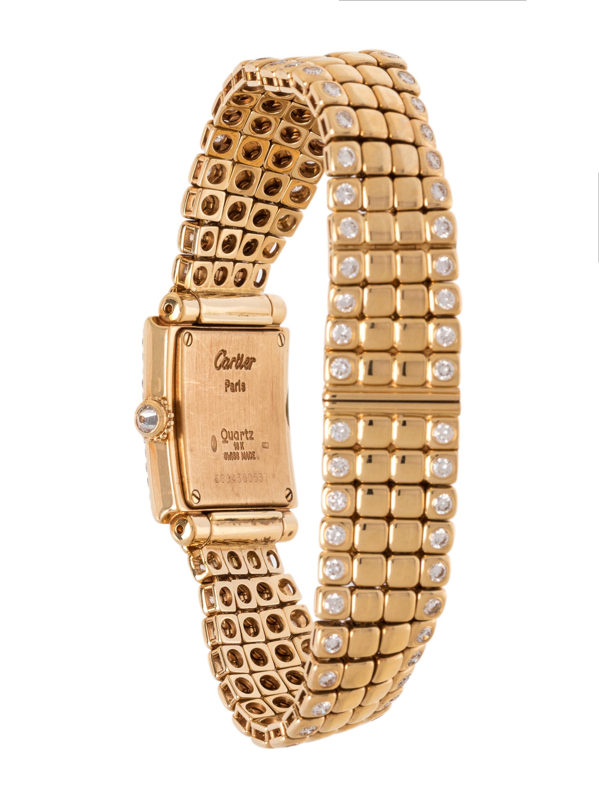 CARTIER, 18K YELLOW GOLD AND DIAMOND WRISTWATCH