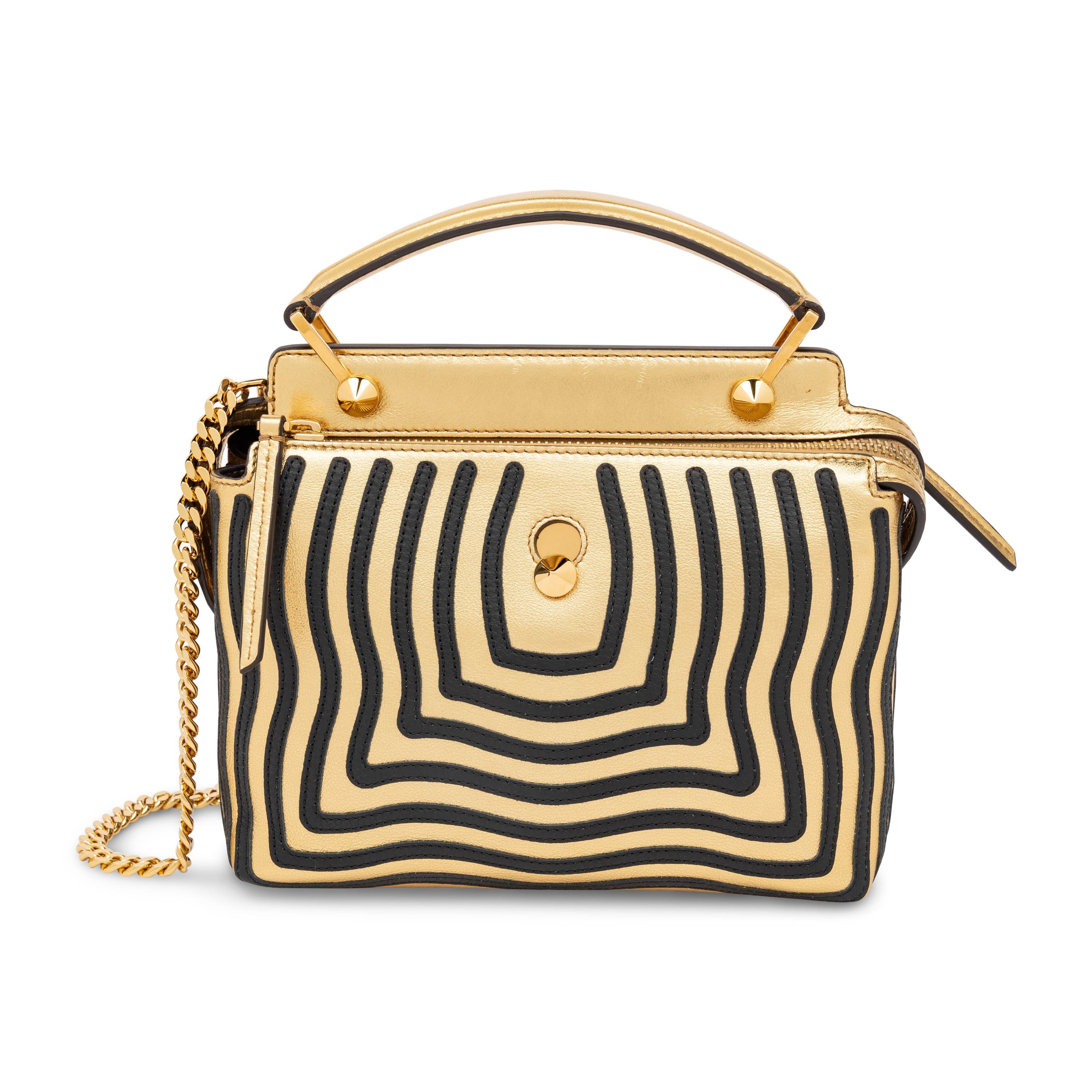 Fendi, Gold Edition DotCom Handbag in Gold Leather