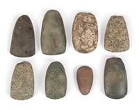 A Group of Granite Celts and Adz