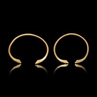 A Pair of Chinese Gold Dragon-Form Bracelets, Qianzhuo, Liao Dynasty 遼 雙龍紋金鉗鐲一對