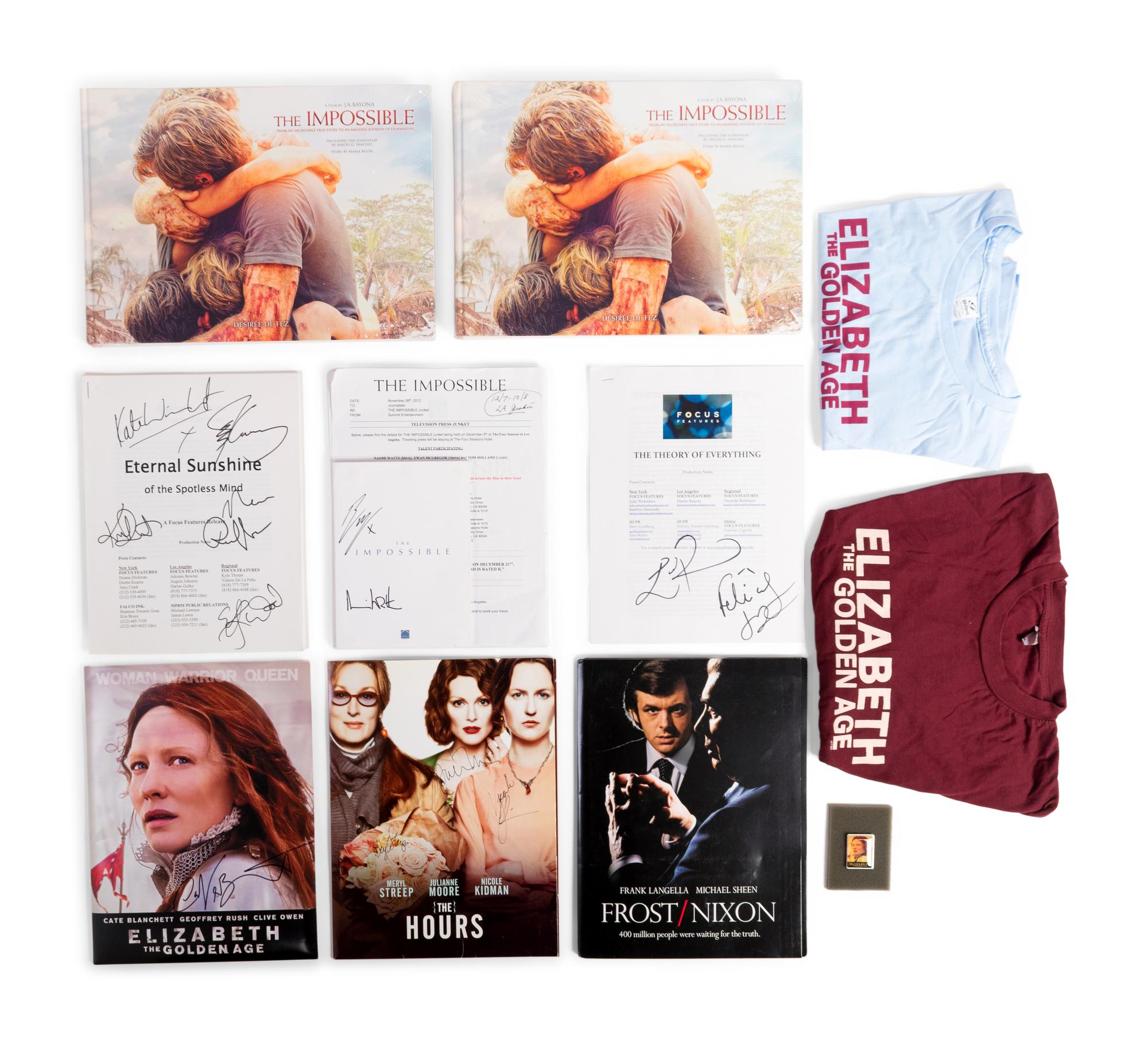 (Film Memorabilia) A group of memorabilia from 6 films, comprising: