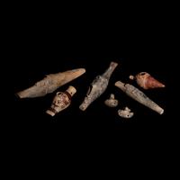 Seven Nariño, Tairona, and Sinu Terracotta Flutes (Ocarinas)