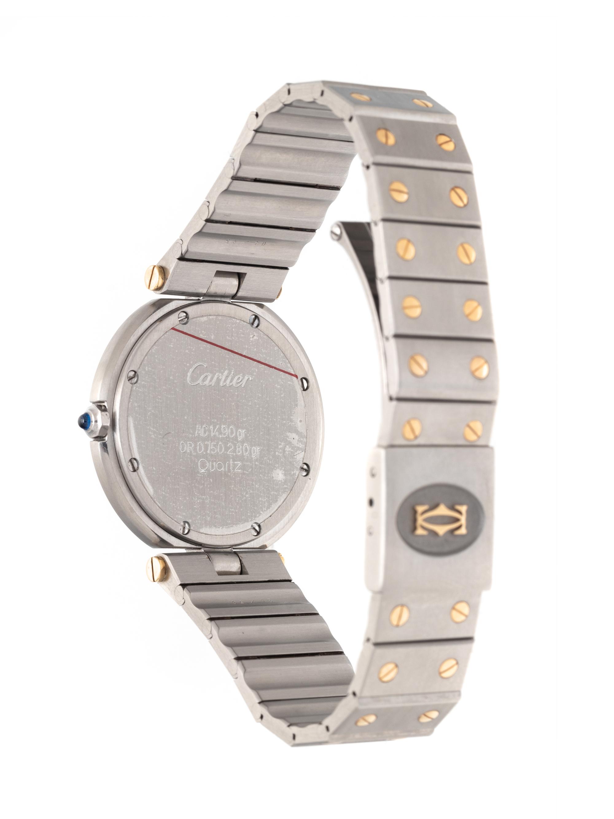 CARTIER, STAINLESS STEEL AND 18K YELLOW GOLD 'SANTOS RONDE' WATCH