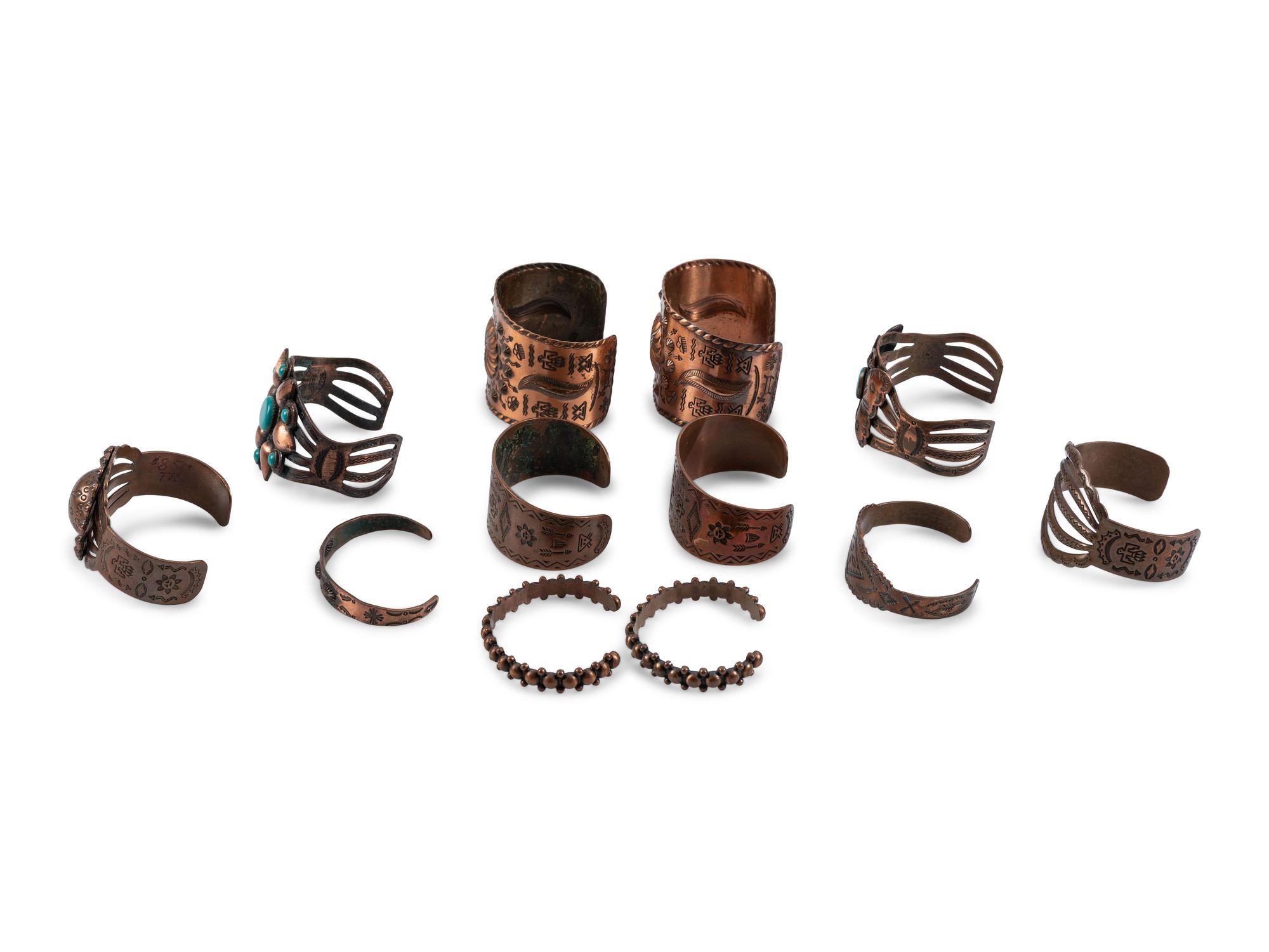 Fred Harvey Era Copper Trade Cuff Bracelets