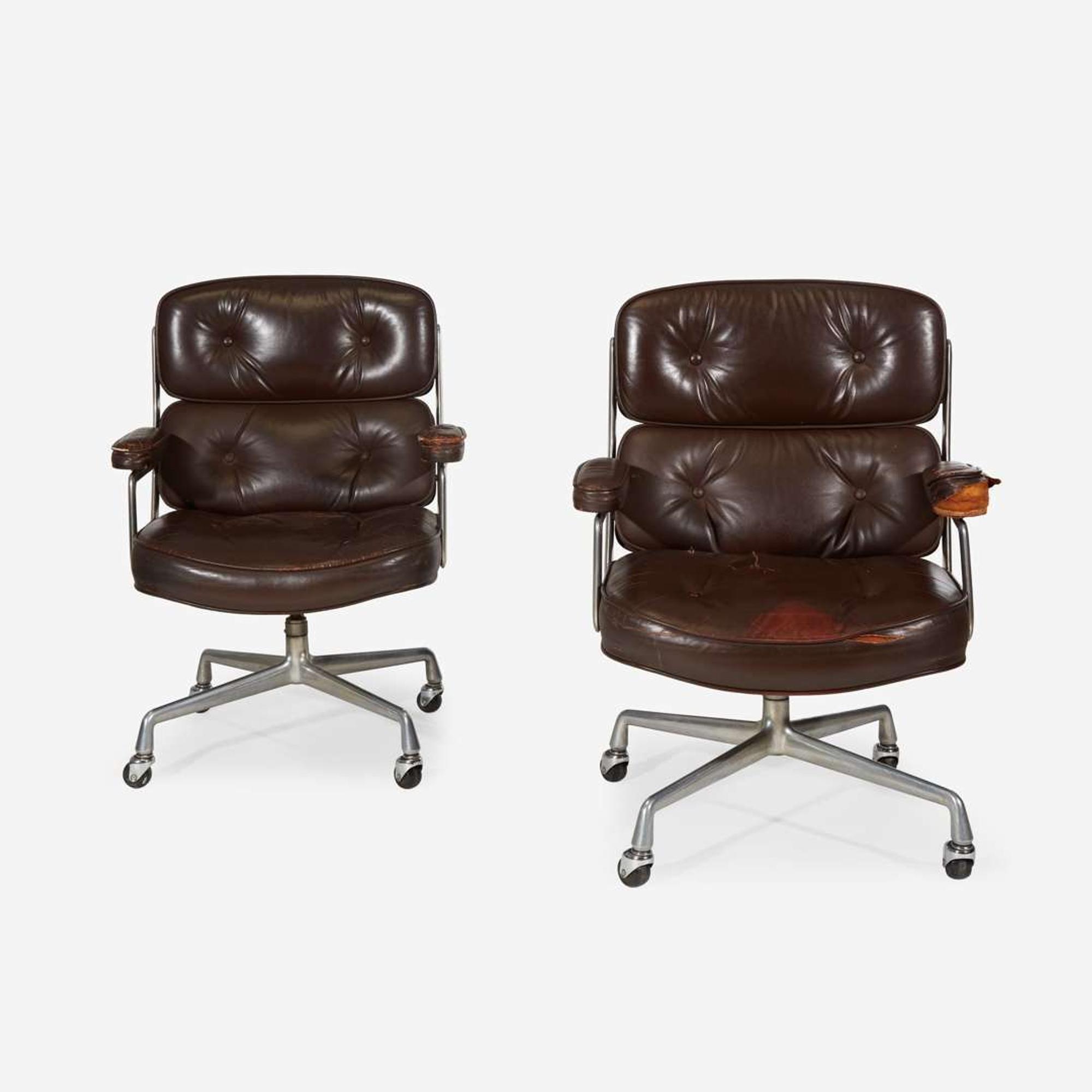 Charles Eames (American, 1907-1978) & Ray Eames (American, 1912-1988) Pair of "Time Life" Executive Desk Chairs, Designed 1960, the Present Lot 1983 and 1984