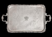A Large English Silverplate Two-Handled Tray — Barker Ellis, Early 20th Century