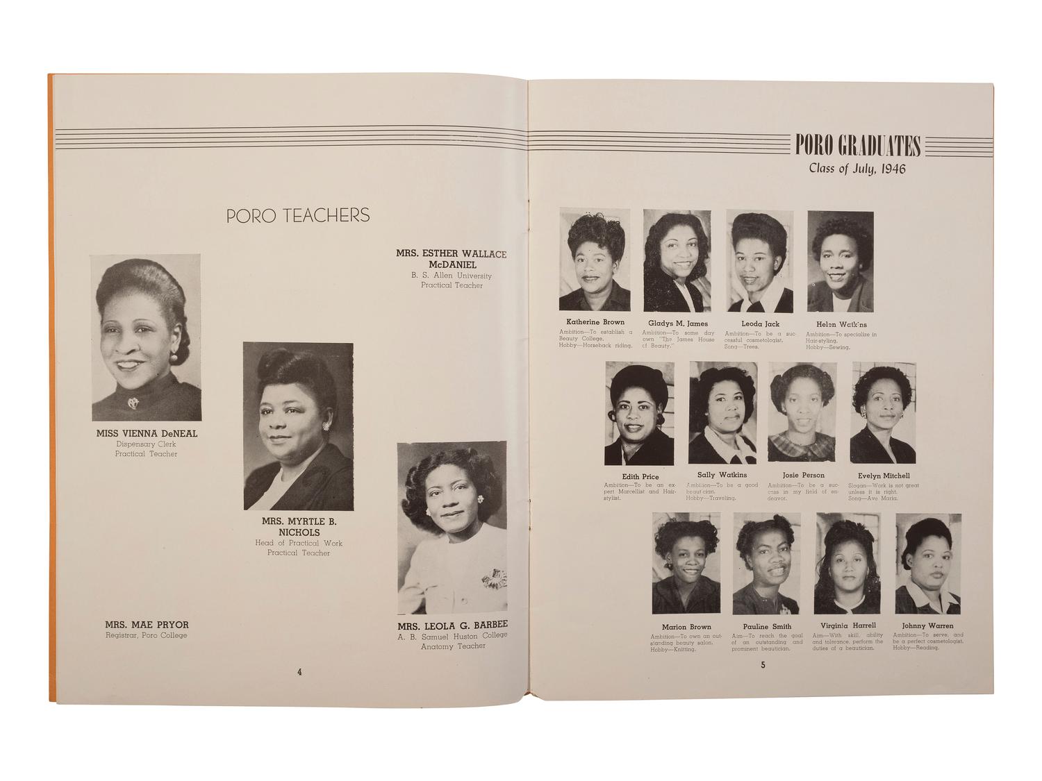 [EDUCATION - MALONE, ANNIE M. (1869-1957)]. 2 items related to Poro College, Chicago, IL.