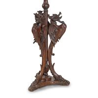 An Italian Walnut Torchère Mounted as a Floor Lamp