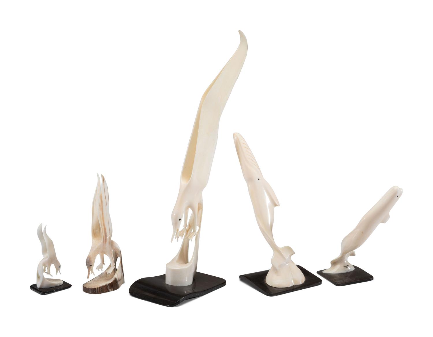 Carved Walrus Ivory Sculptures