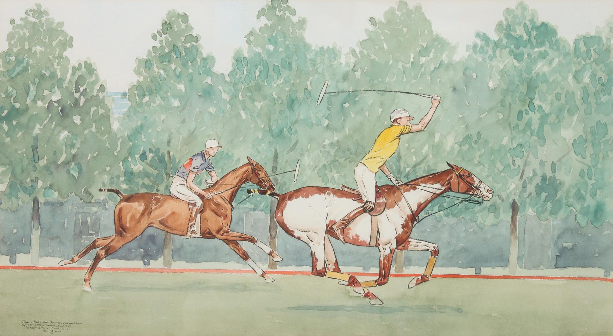 Paul Brown, (American, 1893-1958), Down the Field-300 Yard Run and Goal, Meadow Larks vs. Great Island, 1933, and Around the Field-Temp
