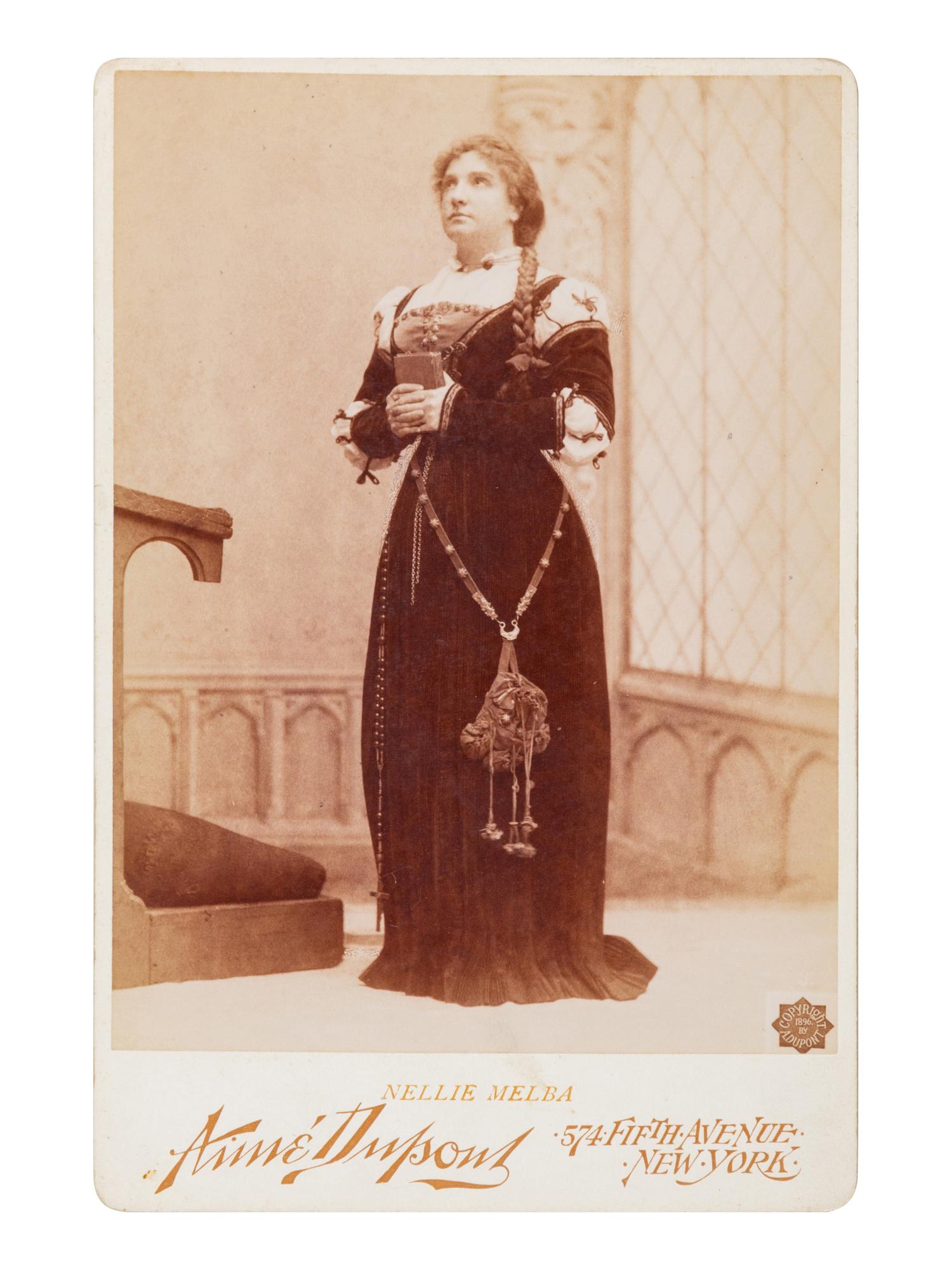[19TH AND 20TH-CENTURY OPERA SINGERS]. A group of 7 photographs, cabinet photographs, photographic postcards, or photographic prints of opera singers from the 1890s-1900s, most signed, comprising images of: