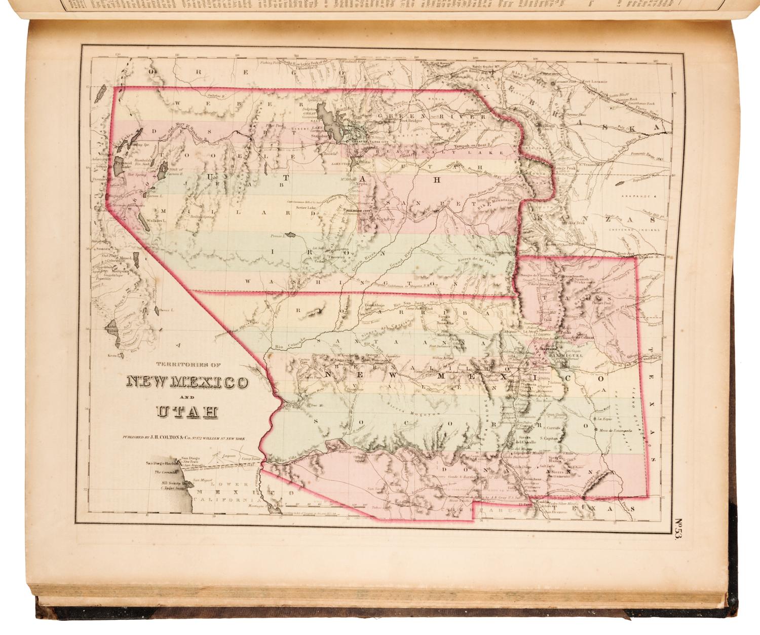 COLTON, George Woolworth (1827-1901). Colton's General Atlas. New York: J. H. Colton and Company, 1857.