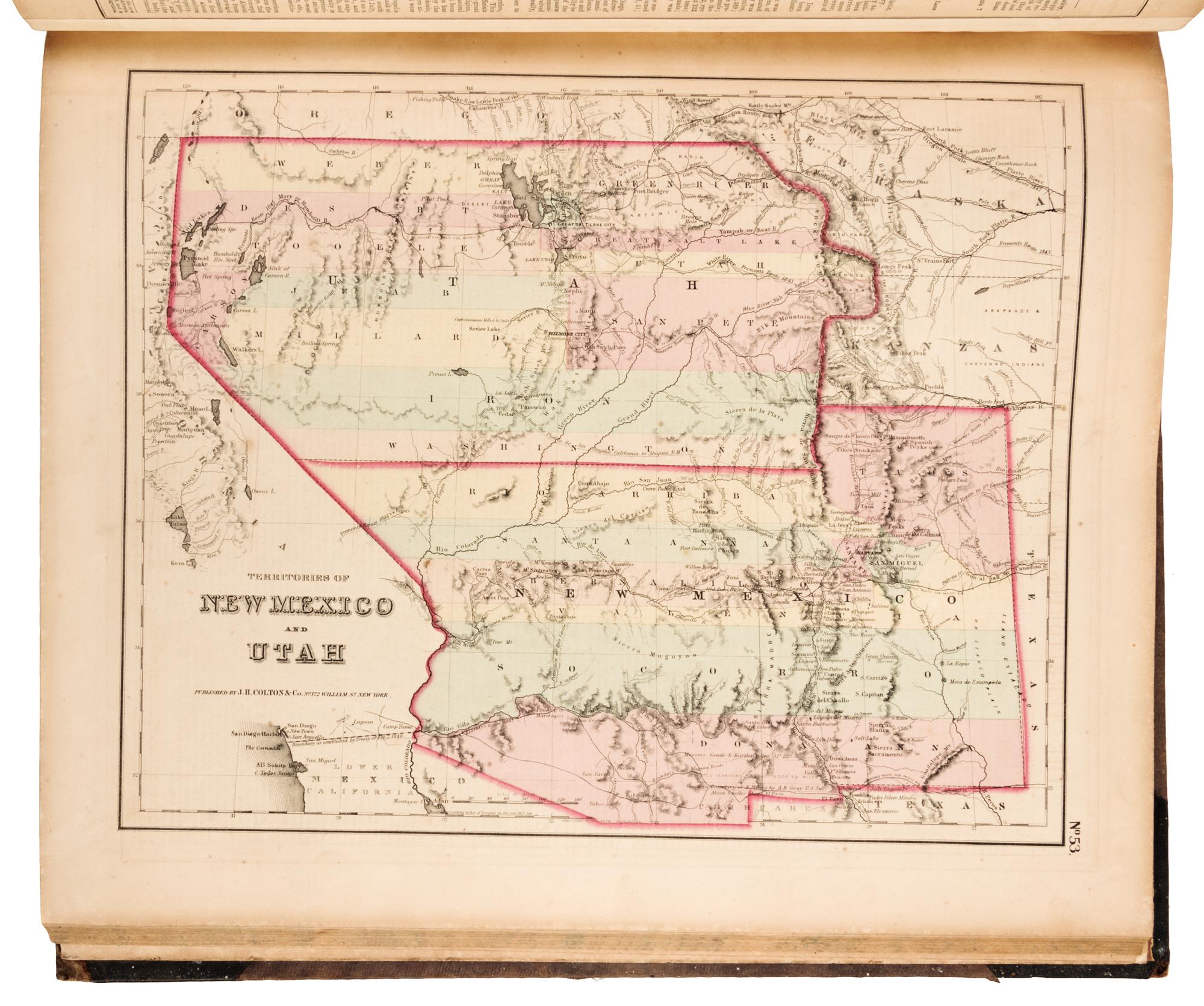 COLTON, George Woolworth (1827-1901). Colton's General Atlas. New York: J. H. Colton and Company, 1857.