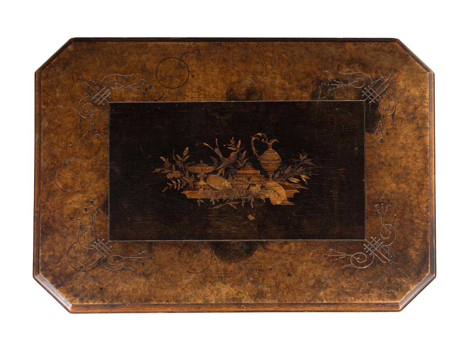 A Victorian Walnut and Marquetry Side Table