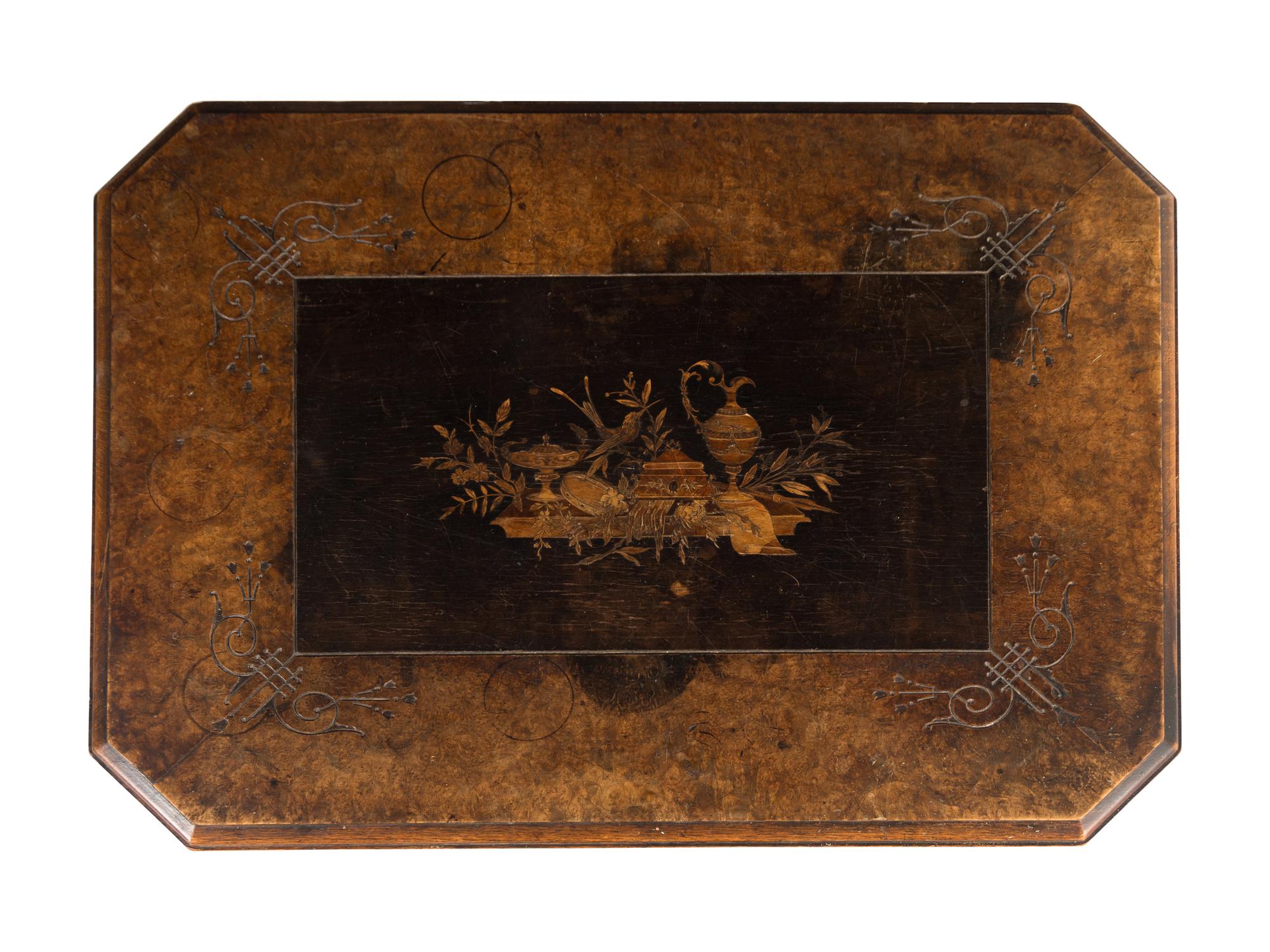 A Victorian Walnut and Marquetry Side Table