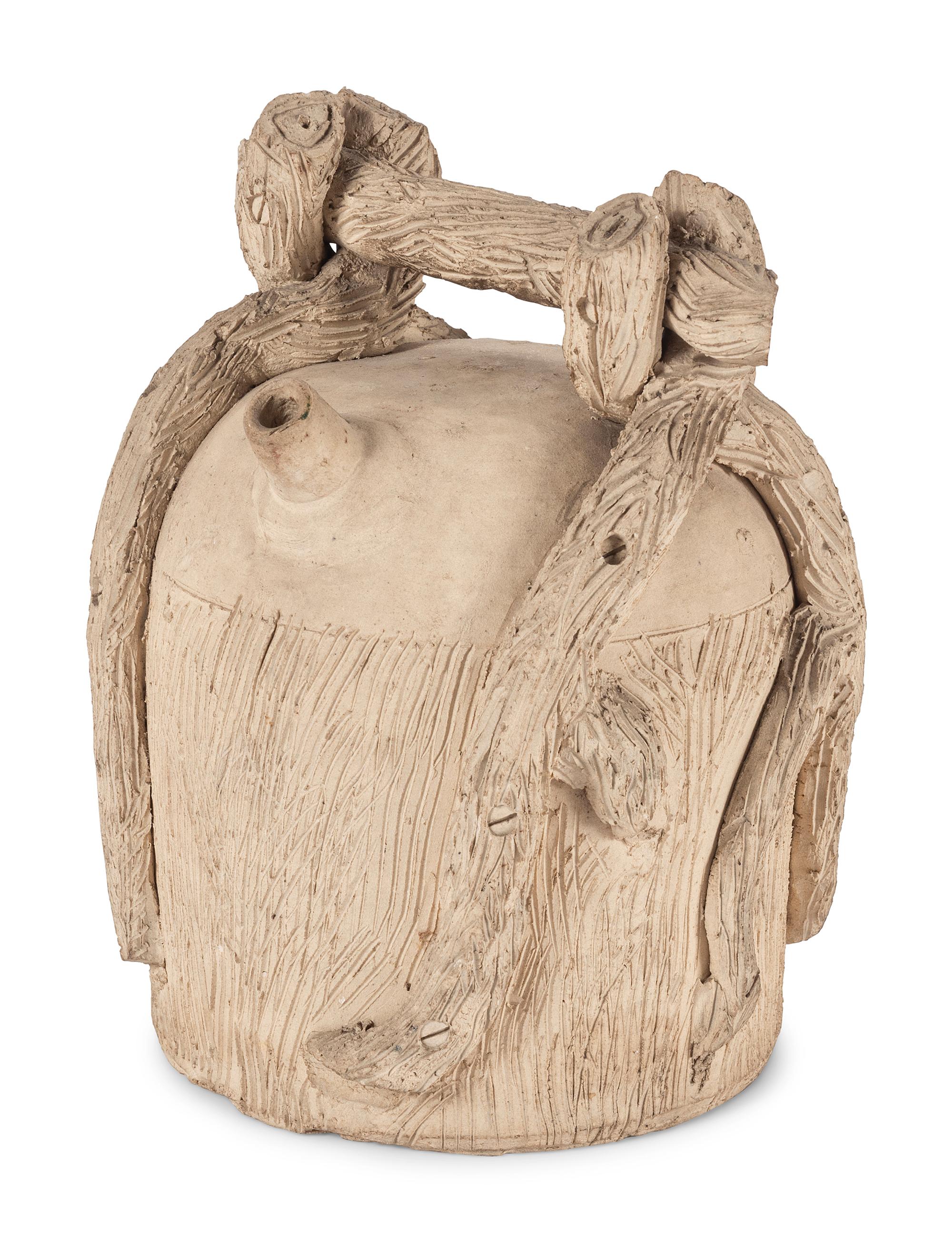An Unglazed Stoneware Harvest Jug