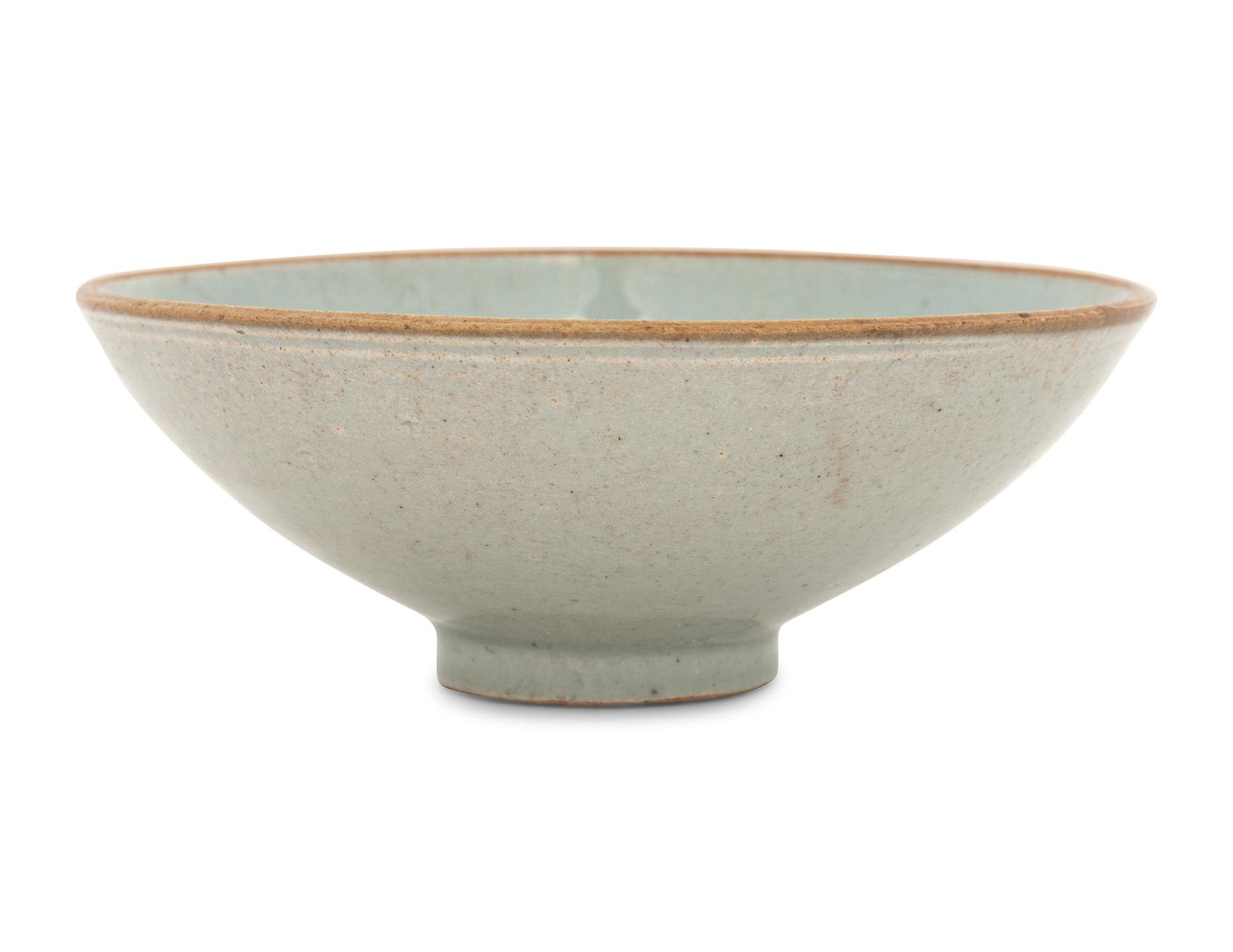 A Chinese Incised Qingbai Glazed Porcelain Conical Bowl