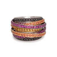 DE GRISOGONO, MULTICOLOR SAPPHIRE AND BLACK DIAMOND 'ALLEGRA' RING