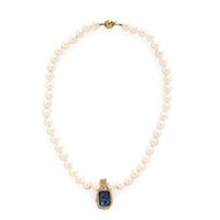 Cultured Pearl and Tanzanite Necklace