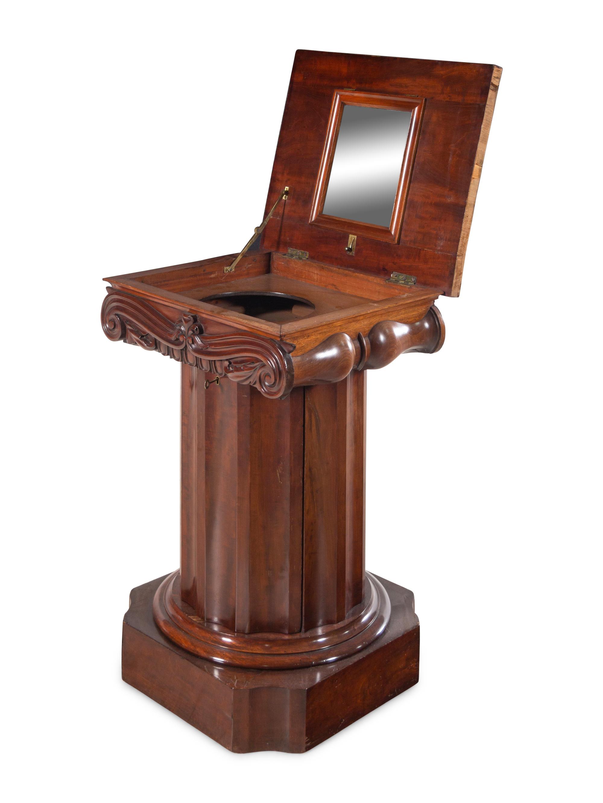 A German Mahogany Pedestal Washstand