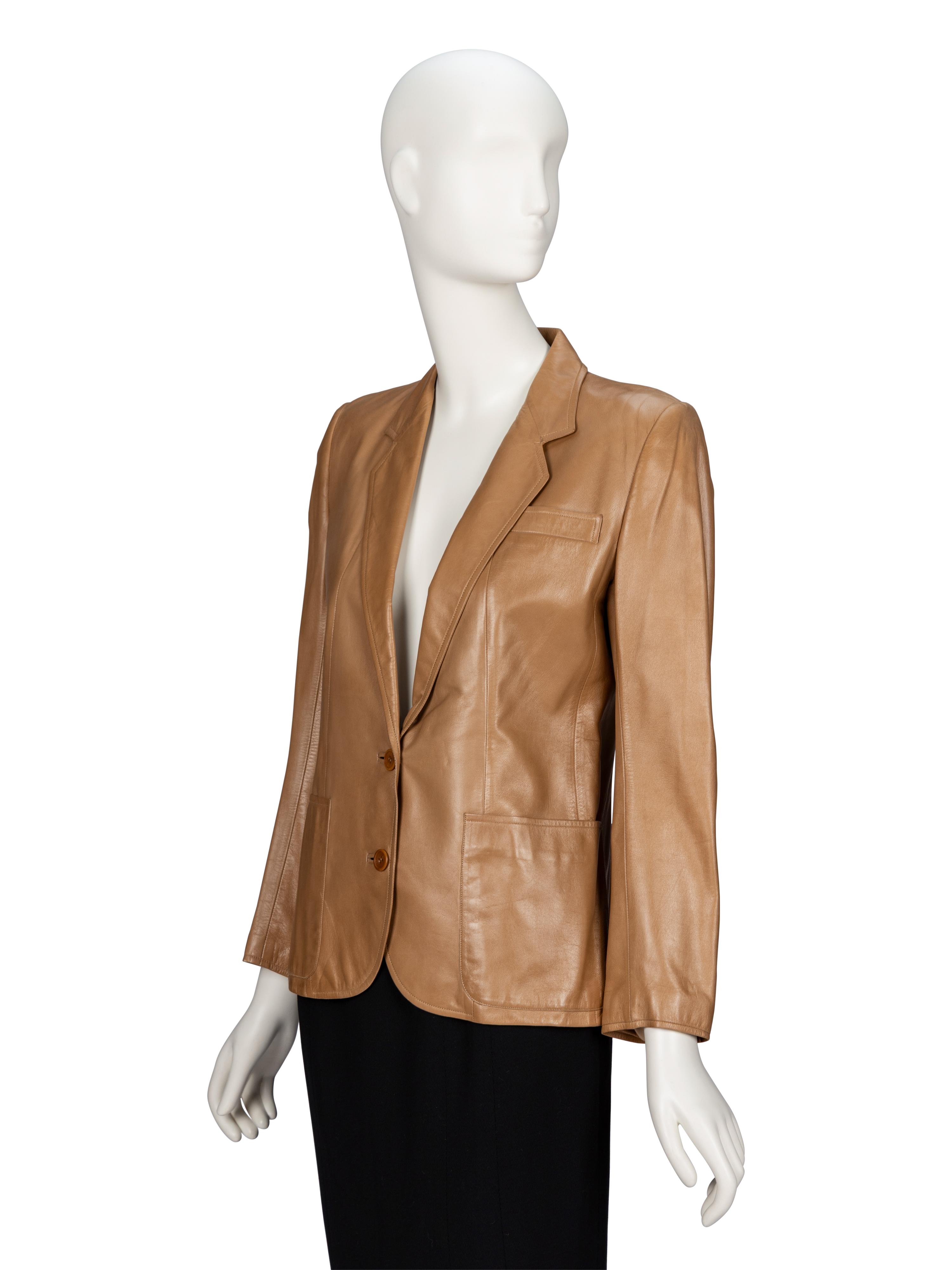 Gucci, Tan Leather Blazer