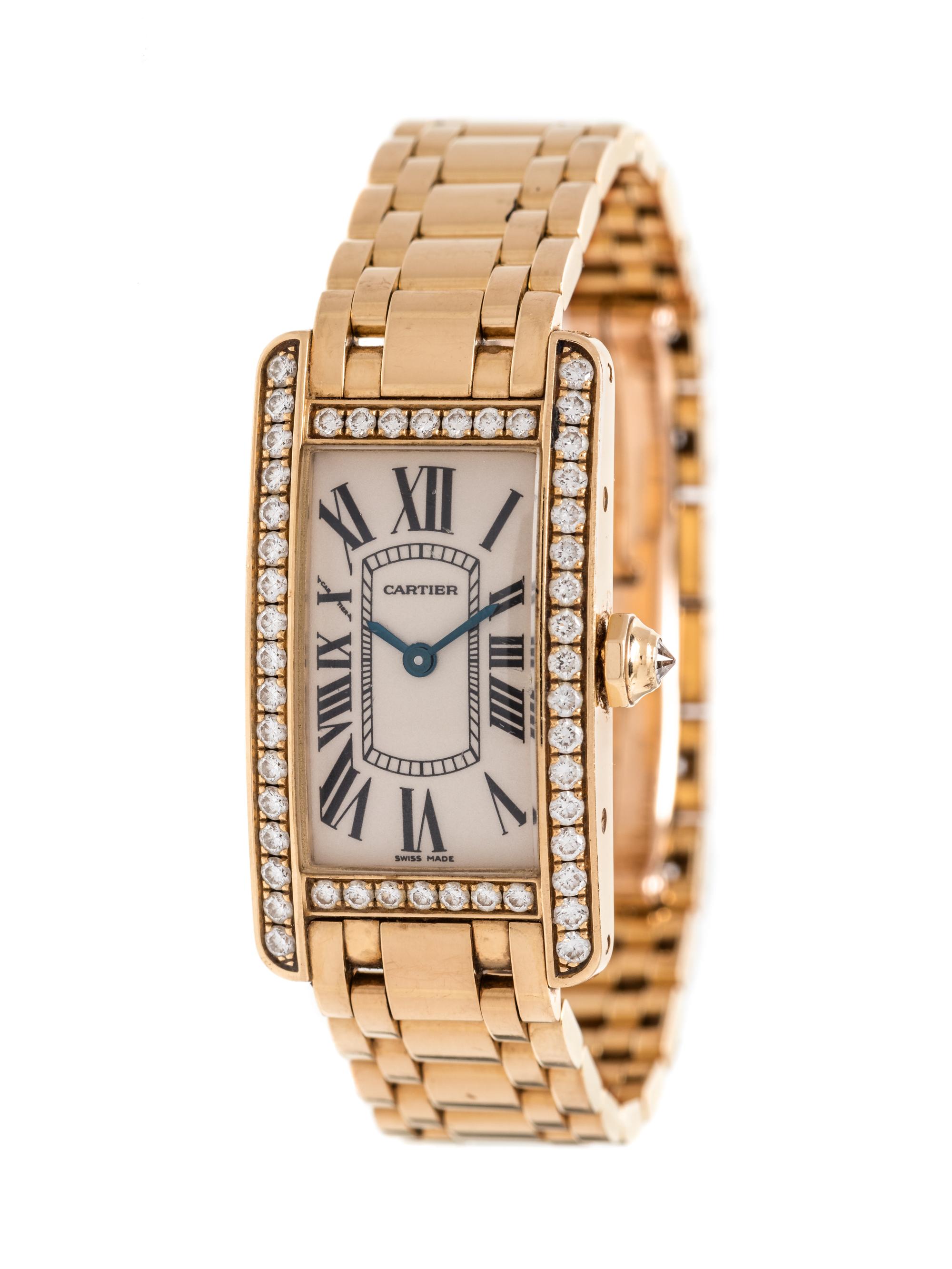 An 18 Karat Yellow Gold and Diamond Ref. 2482 ‘Tank Americaine’ Wristwatch, Cartier,