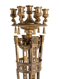 A Pair of Neoclassical Gilt Bronze Seven-Light Candelabra