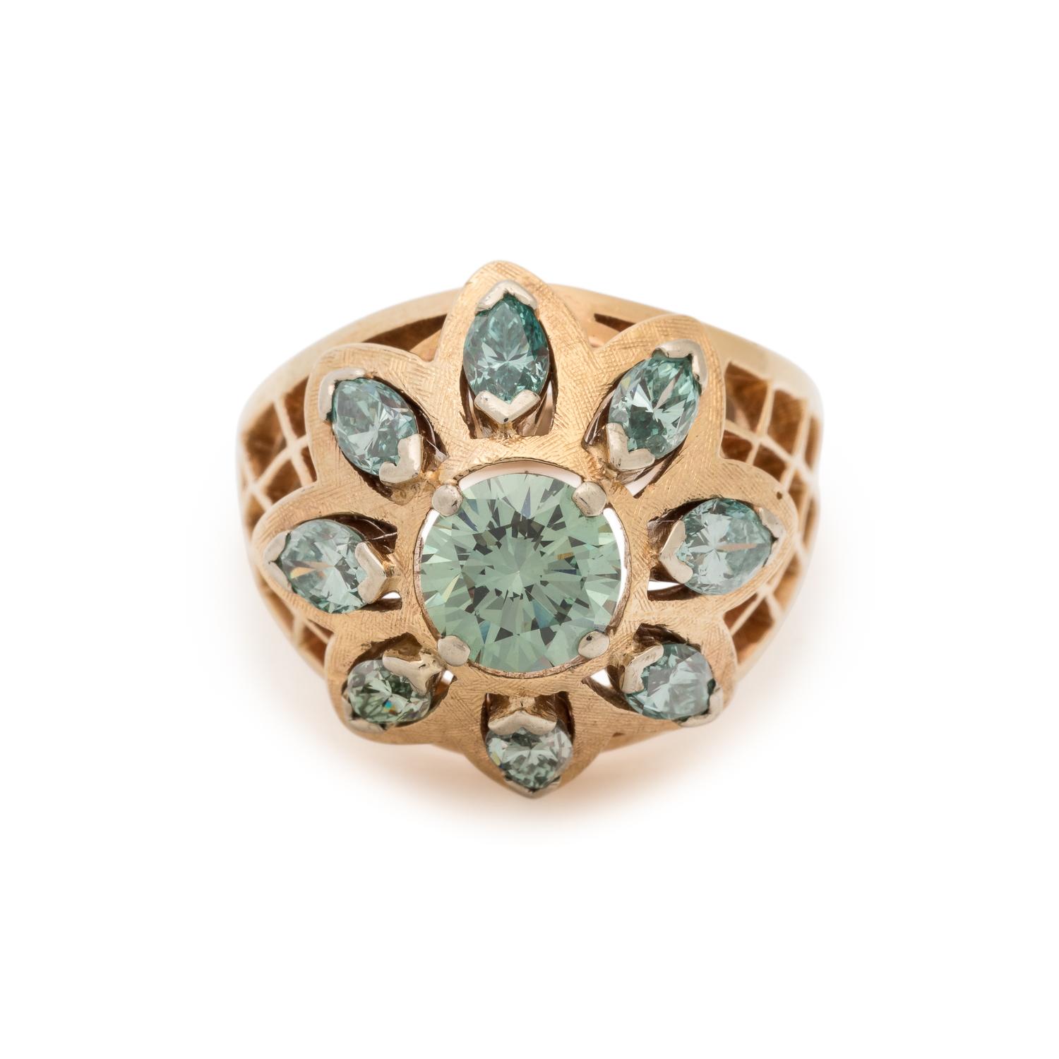 IRRADIATED BLUE DIAMOND RING