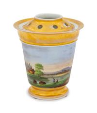 A Paris Porcelain Parcel Gilt and Painted Tulipiere