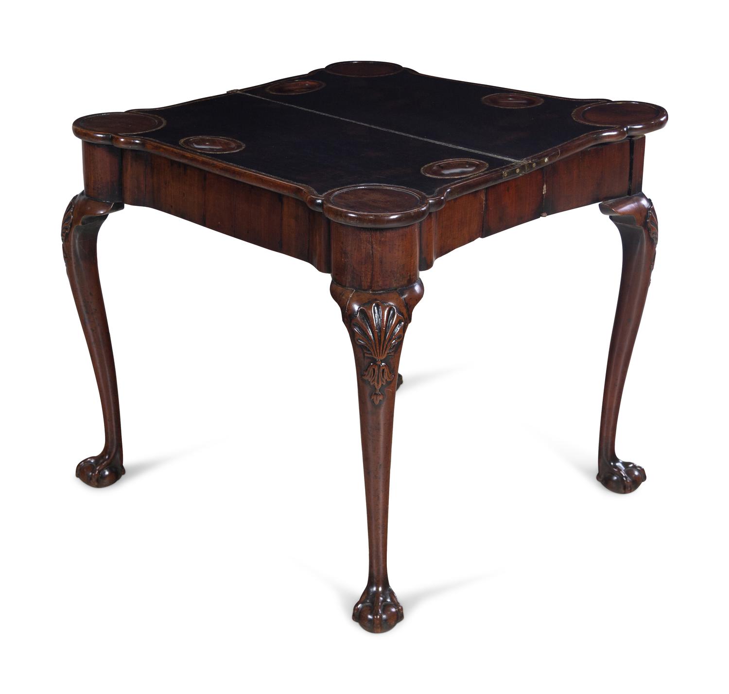 A George II Walnut Flip-Top Game Table