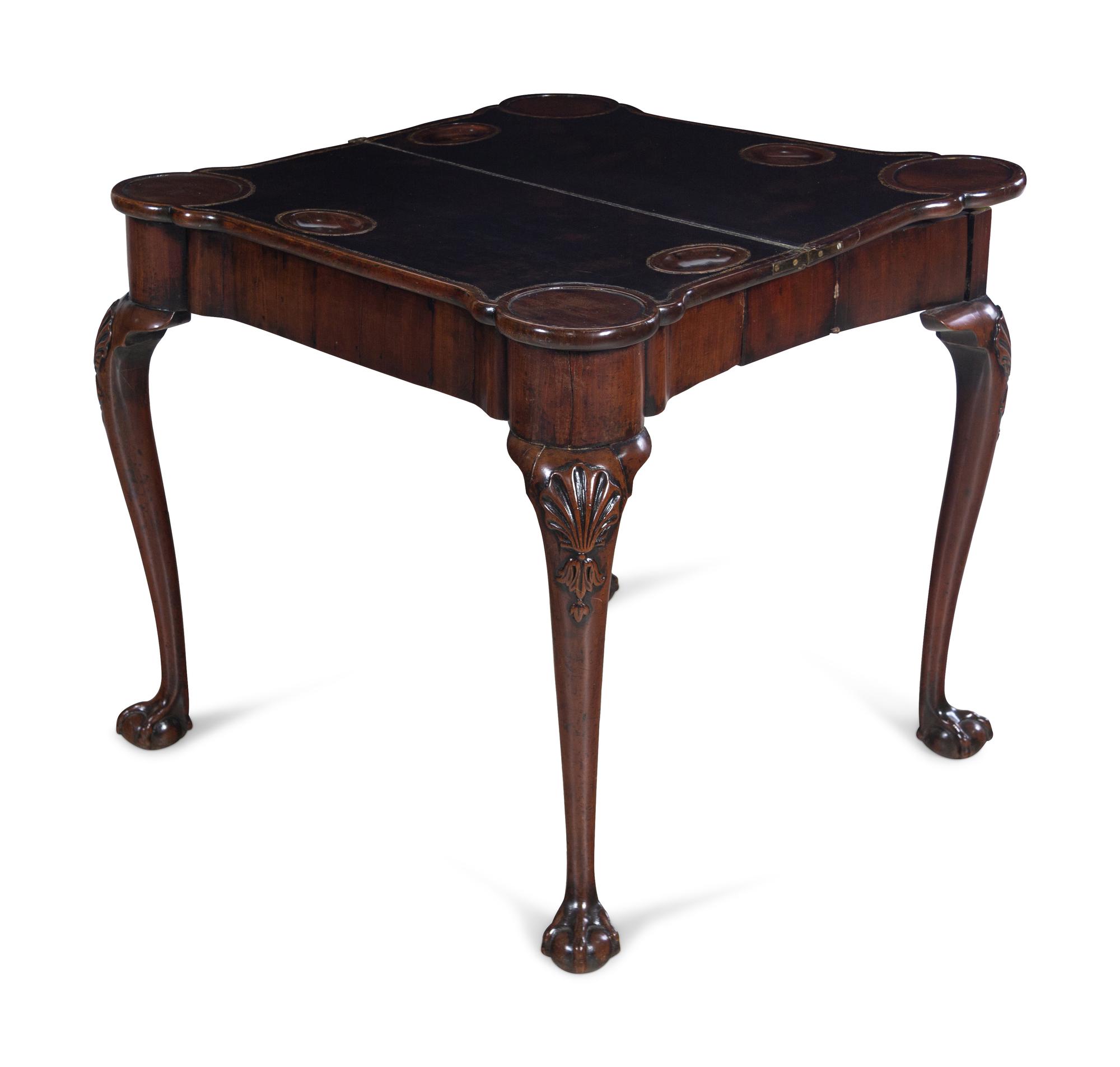 A George II Walnut Flip-Top Game Table