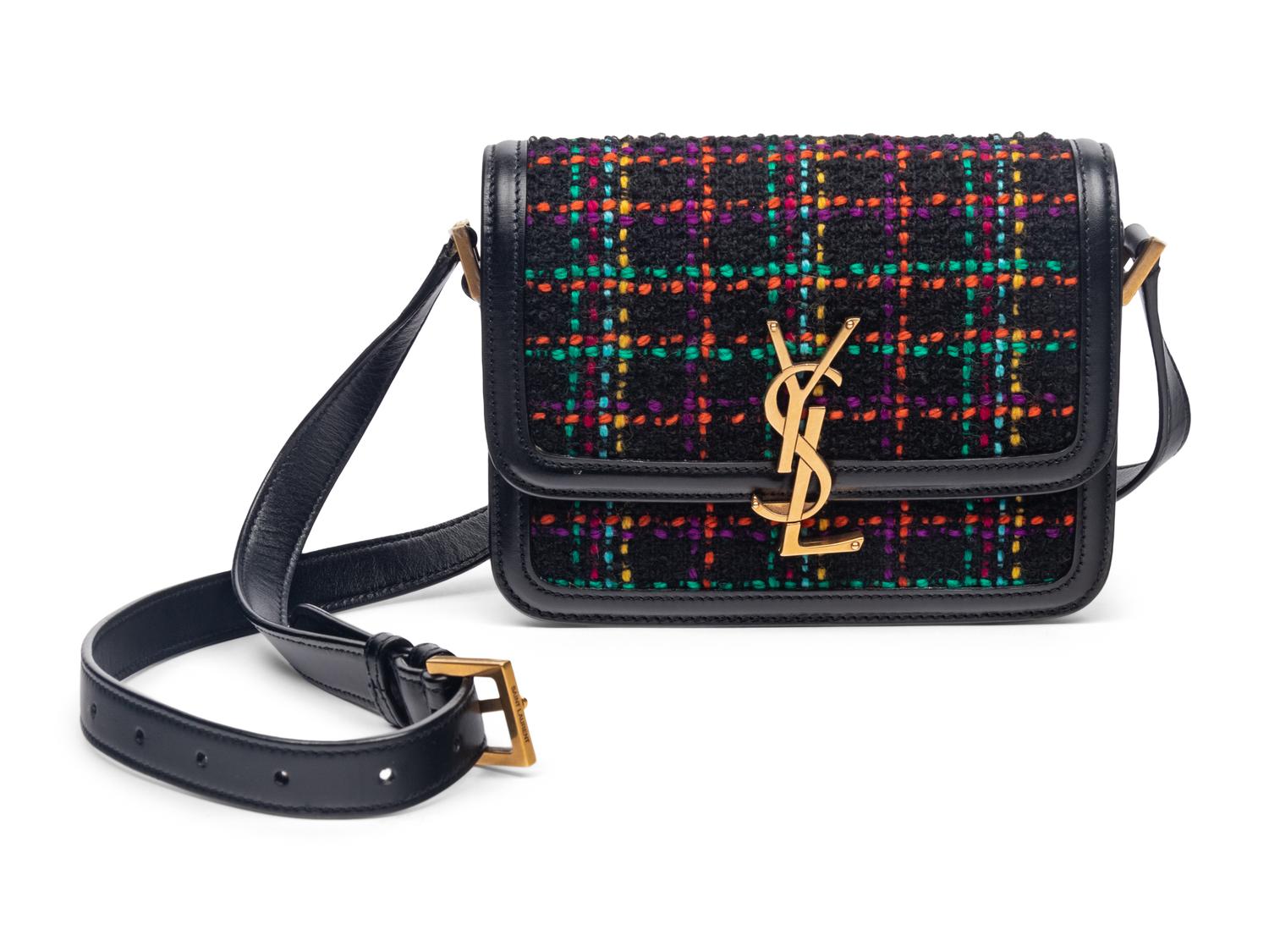 SAINT LAURENT, TWEED SOLFERINO BAG