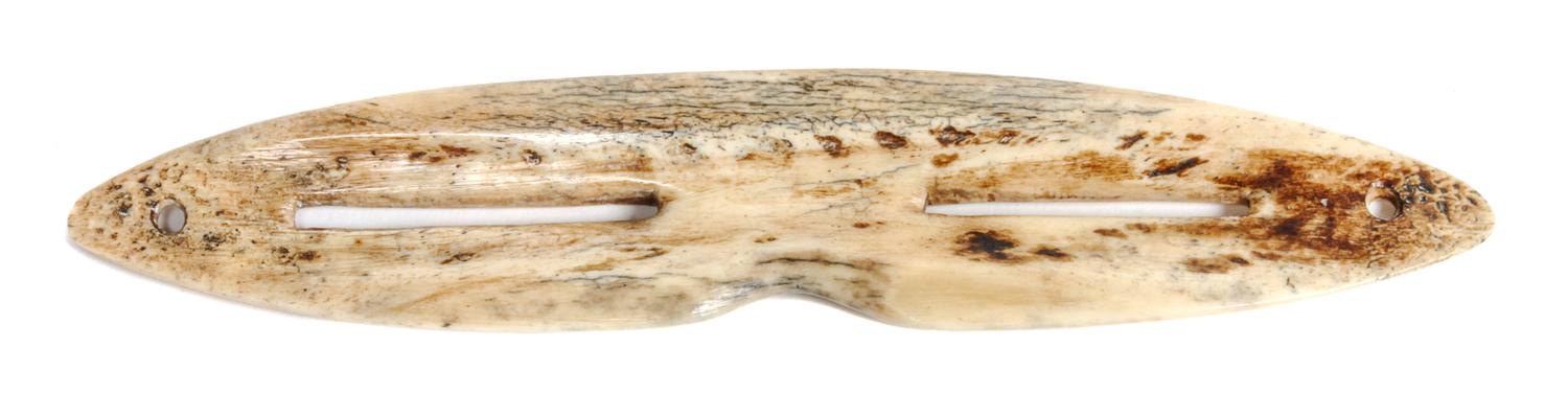 Inuit Carved Bone Snow Goggles Length 8 inches — 19th Century
