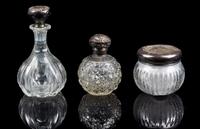 Three American Silver Mounted Dresser Articles Height of tallest 6 1/4 inches. — 20TH CENTURY