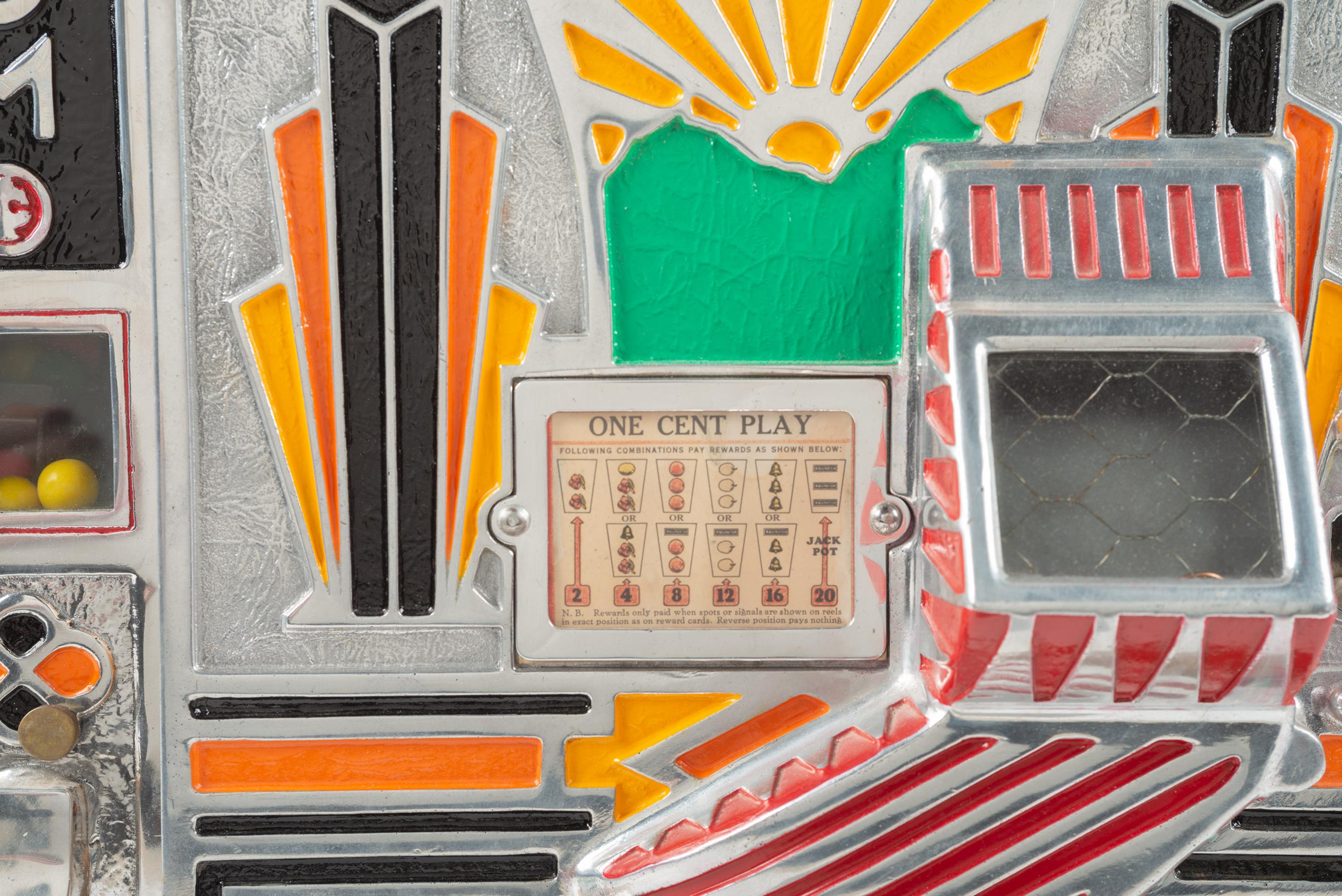 A Jennings One Cent Little Duke Gum Dispensing Slot Machine