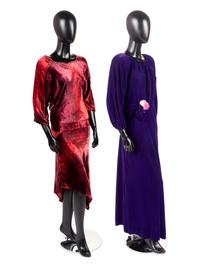 Two Velvet Evening Dresses, 1980s