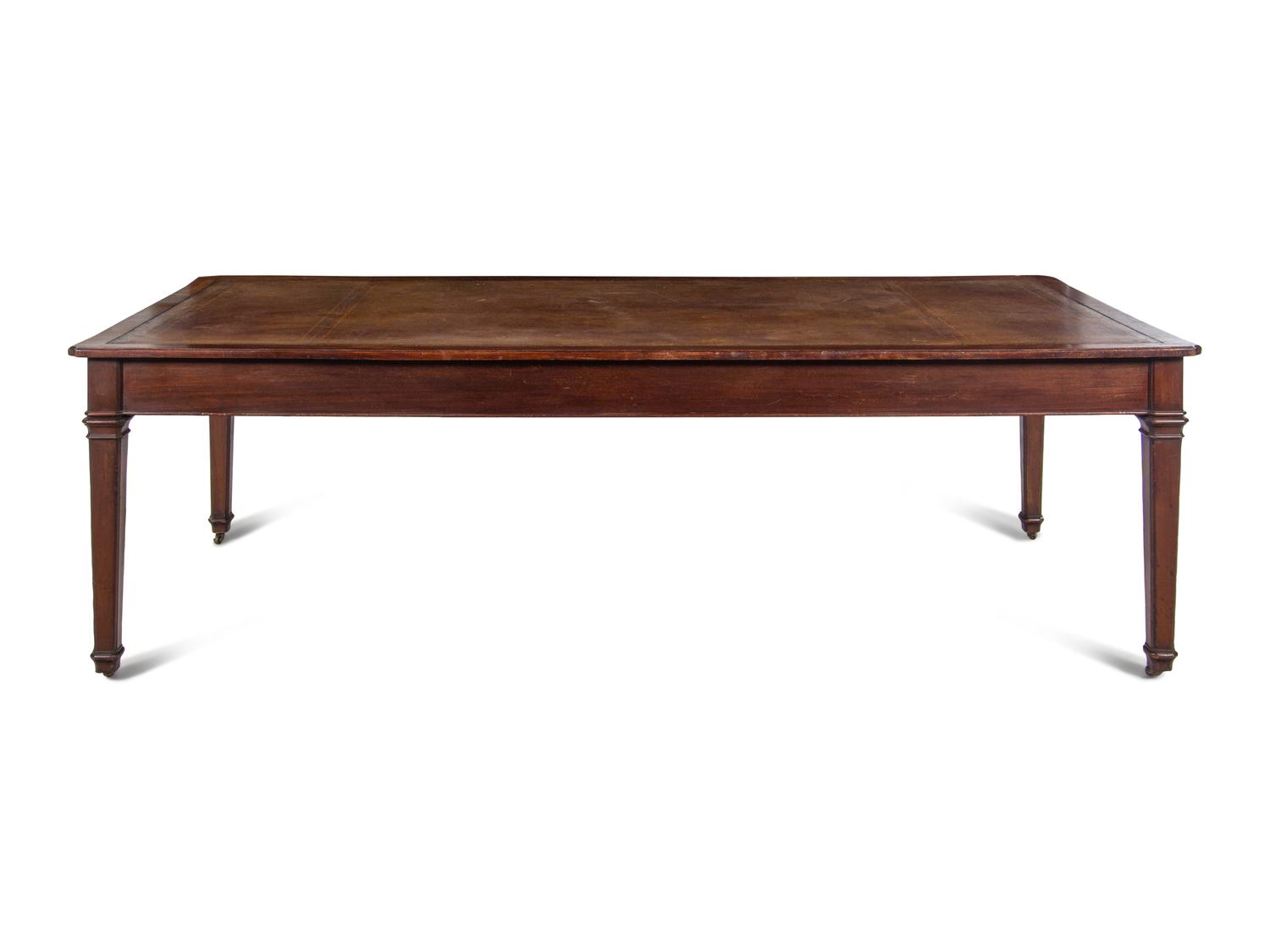 An Oversized Georgian Style Mahogany Writing Desk or Library Table
