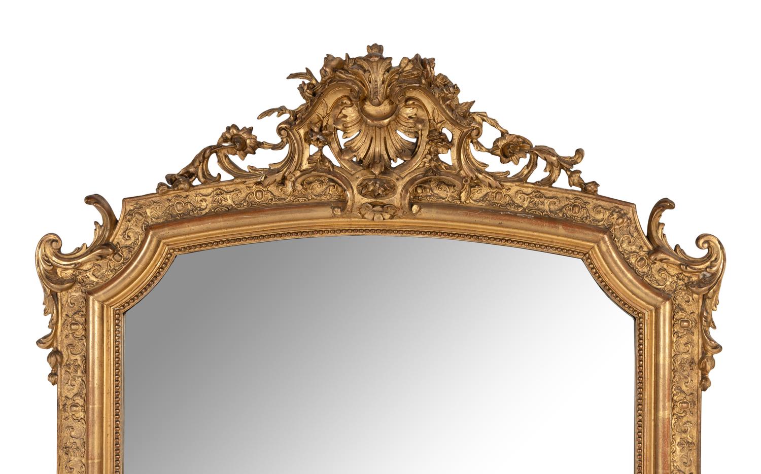 A Napoleon III Style Giltwood Mirror