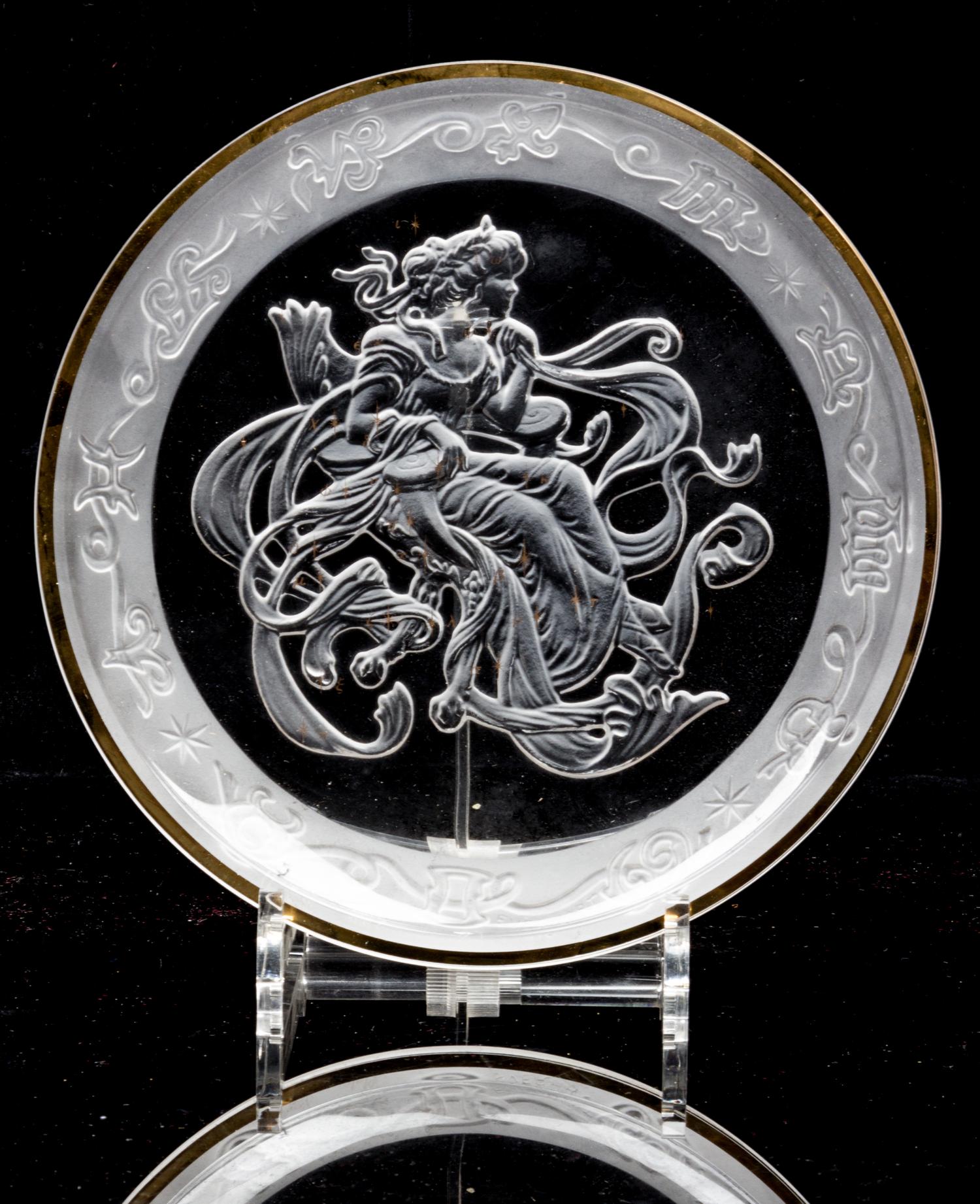A Collection of Glass Table Articles Diameter of first 5 3/4 inches. — 20TH CENTURY