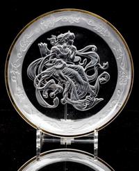 A Collection of Glass Table Articles Diameter of first 5 3/4 inches. — 20TH CENTURY