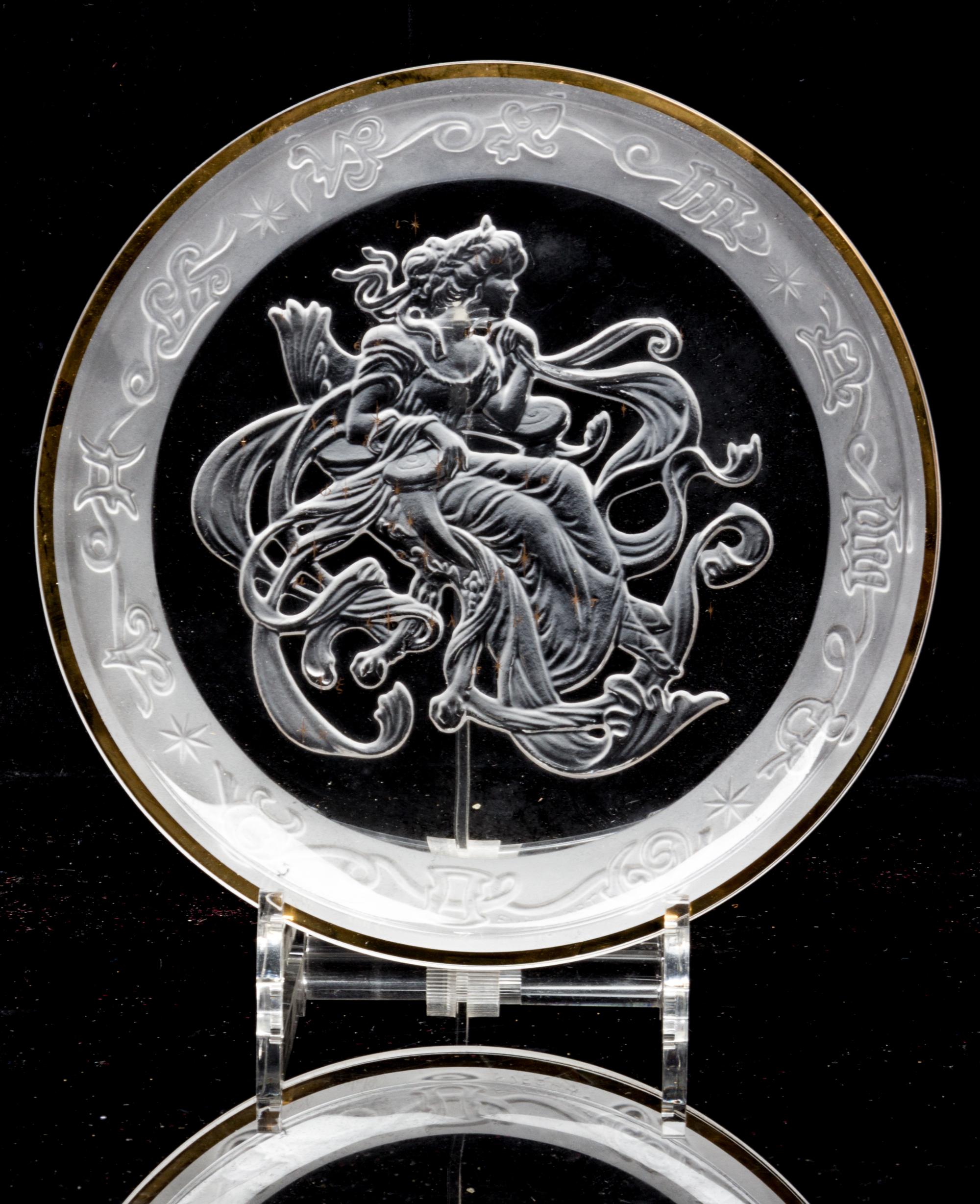 A Collection of Glass Table Articles Diameter of first 5 3/4 inches. — 20TH CENTURY