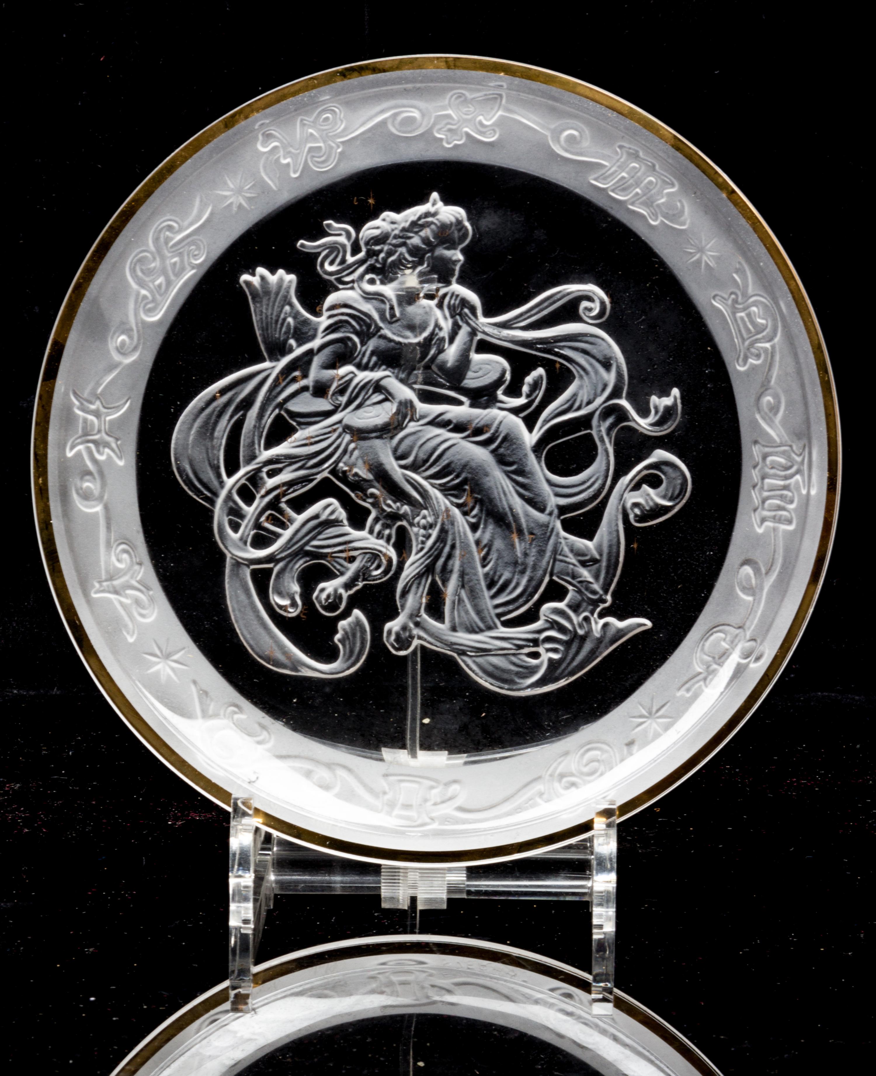 A Collection of Glass Table Articles Diameter of first 5 3/4 inches. — 20TH CENTURY