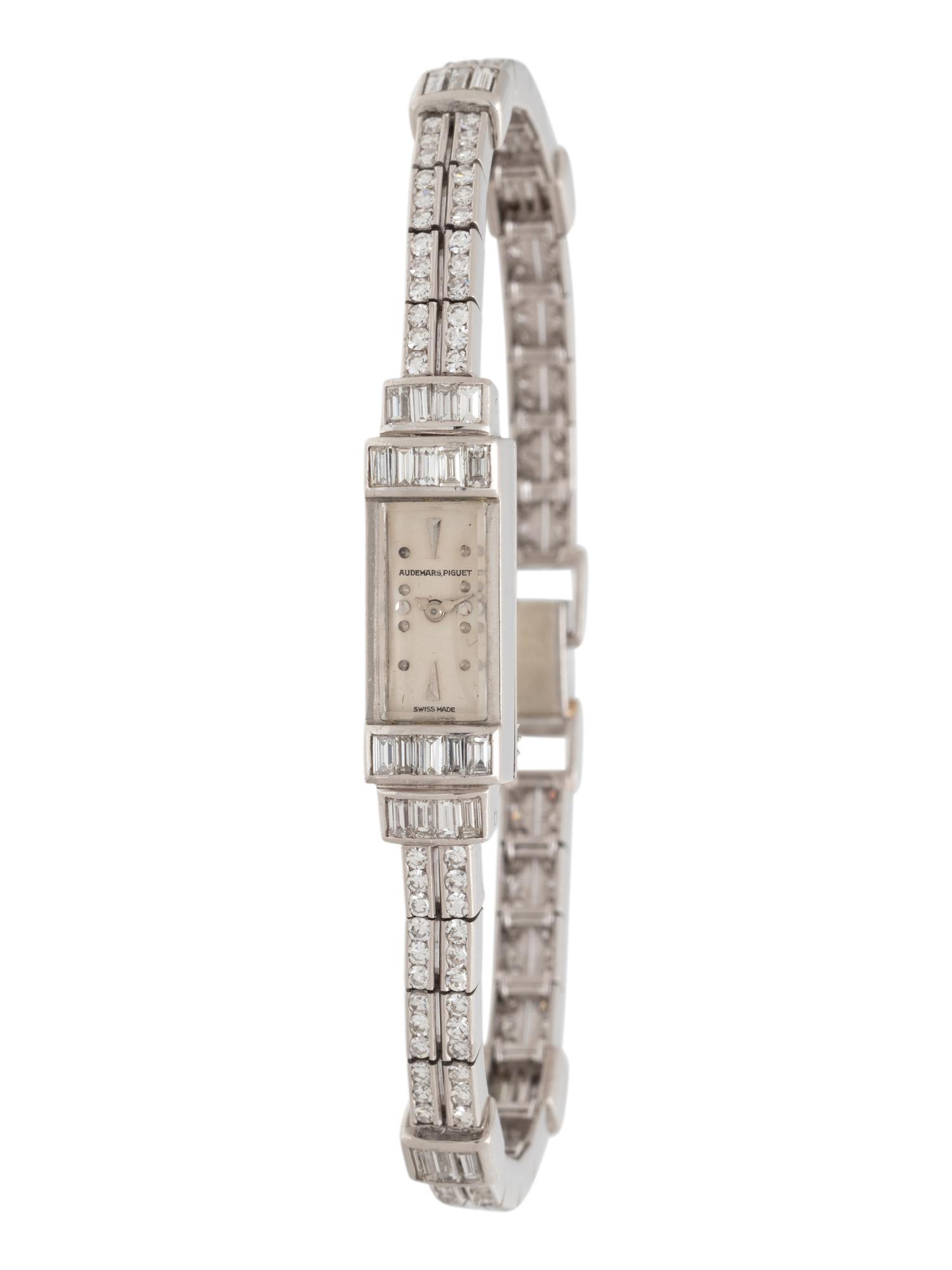 AUDEMARS PIGUET, ART DECO, PLATINUM AND DIAMOND WATCH
