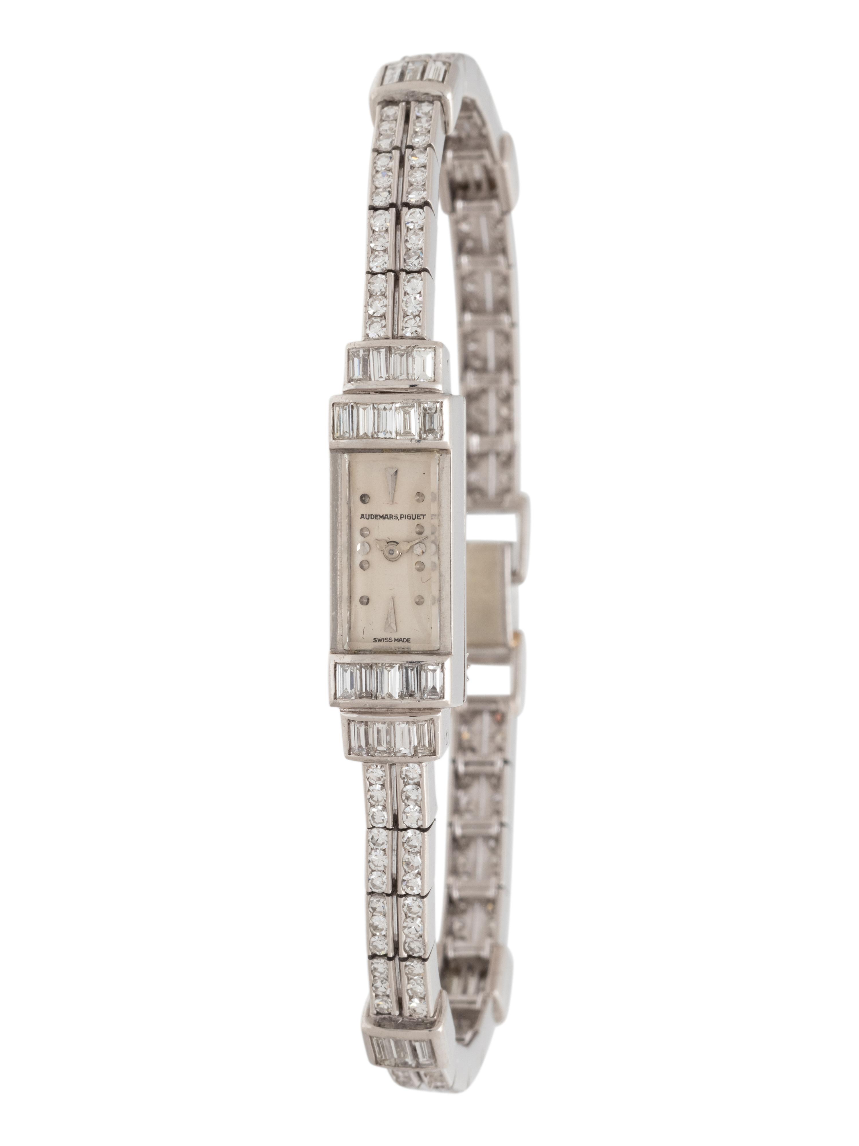 AUDEMARS PIGUET, ART DECO, PLATINUM AND DIAMOND WATCH