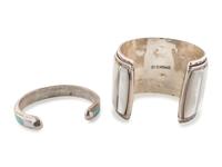Zuni Silver and Channel Inlay Cuff Bracelets