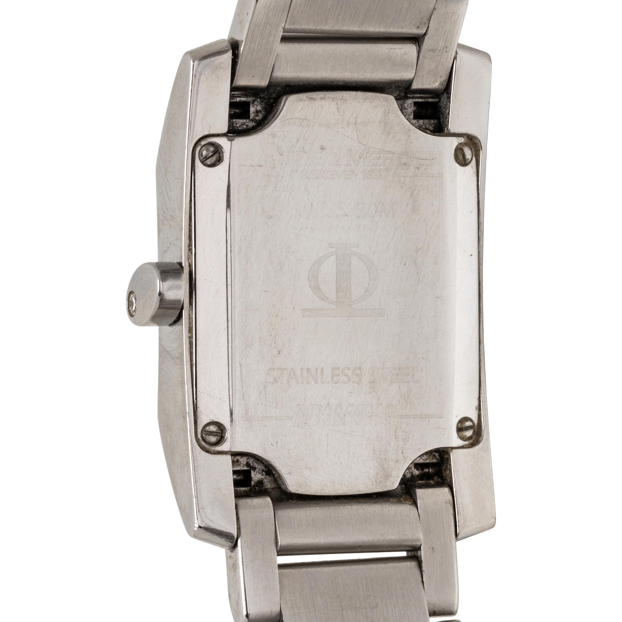 TIFFANY & CO., BAUME & MERCIER, STAINLESS STEEL AND DIAMOND 'HAMPTON' WATCH